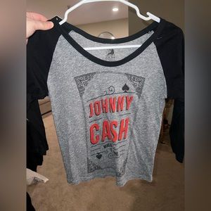 Johnny Cash cropped Baseball Tee